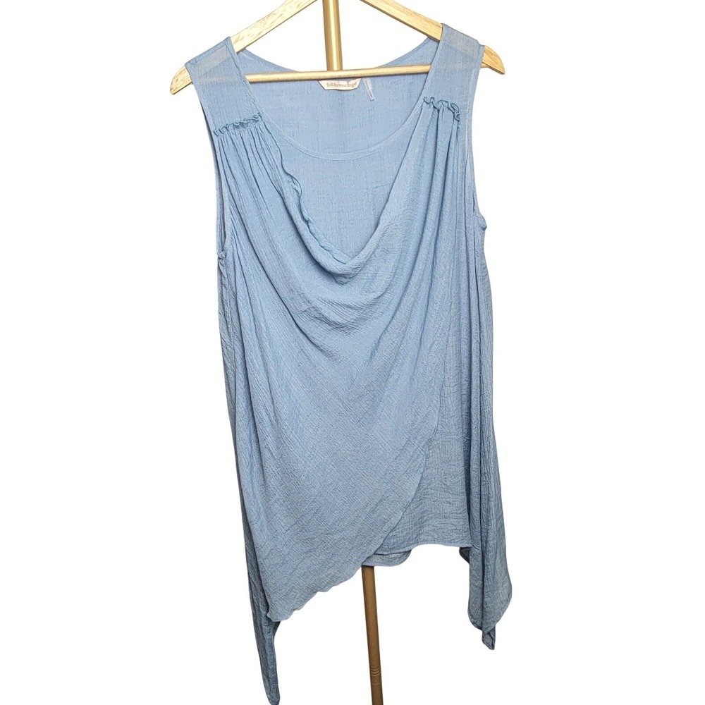 Soft Surroundings Dress L Cowl‎ Neck Mini Flowing Beach Cruise Cottage Core